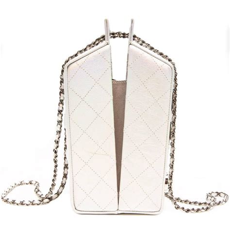 silver chanel milk carton bag quilted sides palladium hardware|Chanel Silver Milk Carton Bag .